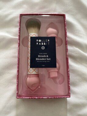 Geo Hearts Dual Sided Makeup Brush and Blender Pink - Roller Rabbit x Target